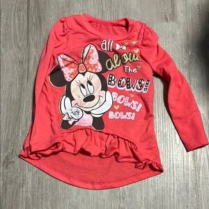 Disney Minnie Mouse Pink Long Sleeve Shirt for Kids 2T